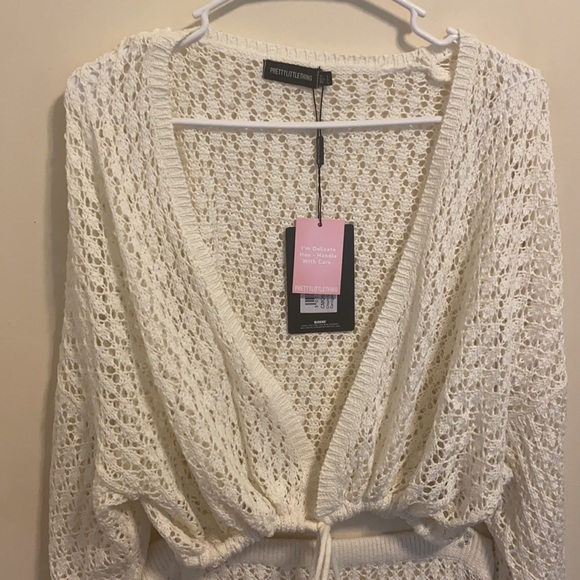 Cream Crochet Beach Cover Up - Picture 5 of 7